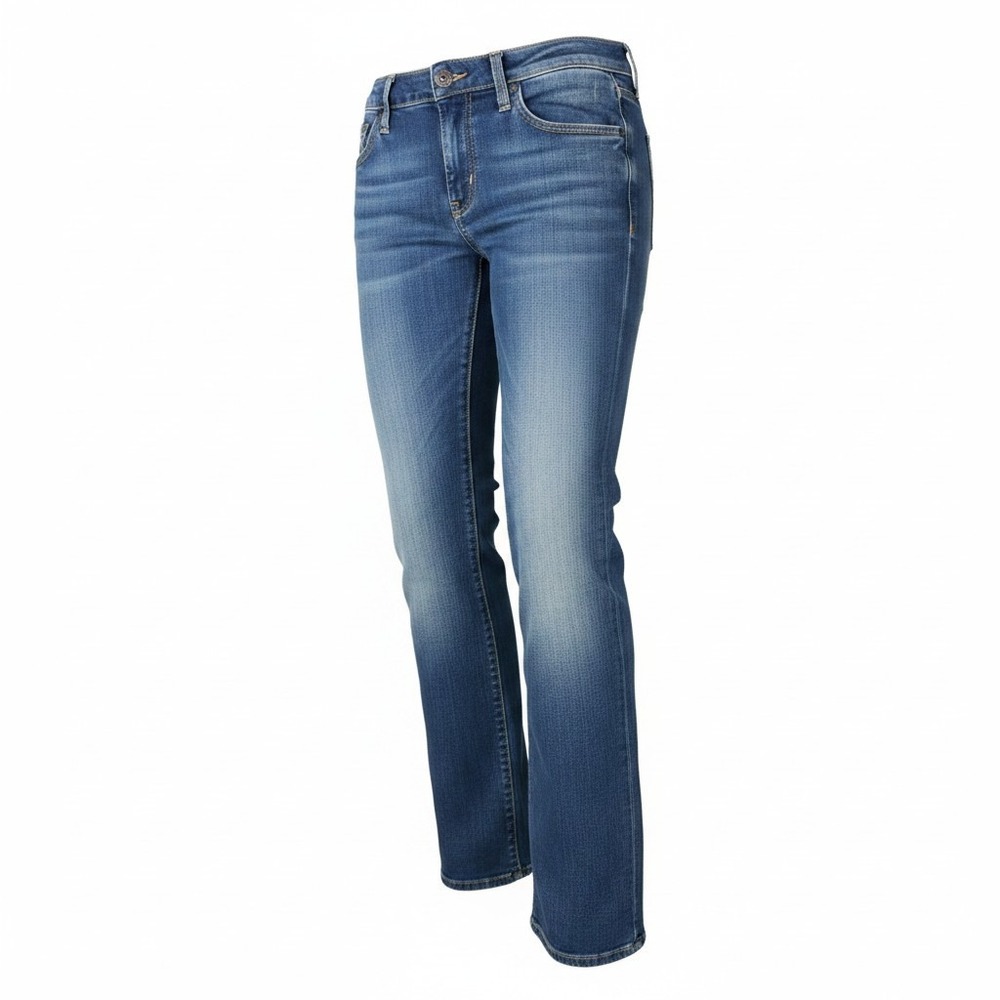 7 For All Mankind Bootcut Jeans 29 Blue Distressed Long Inseam Denim
